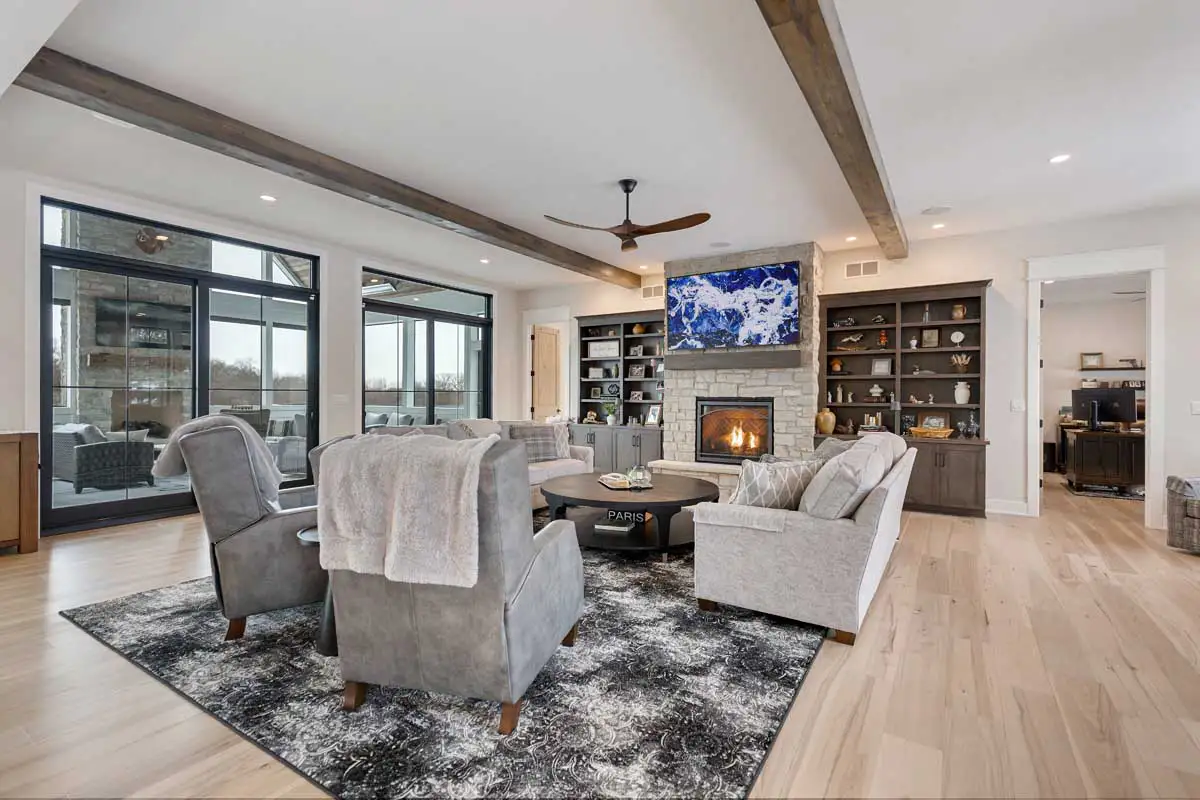 Custom Home - Living Room Construction